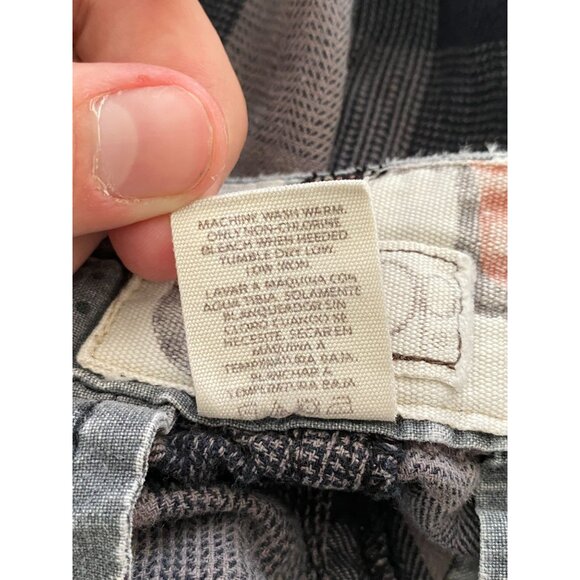 Vintage‎ Ocean Pacific Plaid 90s Shorts 34 Gray Cotton Casual Lightweight Mens - Picture 6 of 8